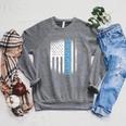 USA Flag Swimming Swim American Swimmer Raglan Sleeve Sweatshirt Deep Heather