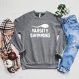 Varsity Swimming For Men Women Raglan Sleeve Sweatshirt Deep Heather Varsity Swimming For Men Women Raglan Sleeve Sweatshirt Deep Heather