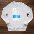 67 Sleep Swim Repeat Swimming Swimmer 67 Meme Raglan Sleeve Sweatshirt Heather Mustard