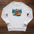 Canoe Art For Men Women Canoeing Canoe Kayak Lover Raglan Sleeve Sweatshirt Heather Mustard