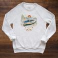 Canoe And Lake Camping Paddle Camp Raglan Sleeve Sweatshirt Heather Mustard