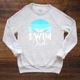 Dad Father School Swimming Meet Swimmer Swimmer Raglan Sleeve Sweatshirt Heather Mustard Dad Father School Swimming Meet Swimmer Swimmer Raglan Sleeve Sweatshirt Heather Mustard