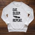 Eat Sleep Canoe Repeat Canoeing Outdoors Raglan Baseball Tee Raglan Sleeve Sweatshirt Heather Mustard