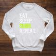 Eat Sleep Swim Repeat Swimming Swimmer Cool Raglan Sleeve Sweatshirt Heather Mustard Eat Sleep Swim Repeat Swimming Swimmer Cool Raglan Sleeve Sweatshirt Heather Mustard