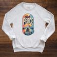 Find Peace Paddle On Canoe Mountain Sunset Raglan Sleeve Sweatshirt Heather Mustard Find Peace Paddle On Canoe Mountain Sunset Raglan Sleeve Sweatshirt Heather Mustard