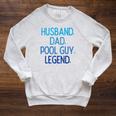 Husband Dad Pool Guy Legend Fathers Day Swimming Papa Raglan Sleeve Sweatshirt Heather Mustard