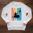 Kayaking Kayak Retro Art Canoe Raglan Baseball Tee Raglan Sleeve Sweatshirt Heather Mustard