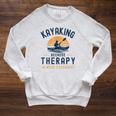 Kayaking Therapy Kayaker Canoe Paddle Lake River Raglan Sleeve Sweatshirt Heather Mustard