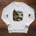 Lakeside Canoe Cabin Escape Scene Raglan Sleeve Sweatshirt Heather Mustard Lakeside Canoe Cabin Escape Scene Raglan Sleeve Sweatshirt Heather Mustard