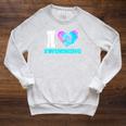 I Love Swimming Swimmer Swim Raglan Sleeve Sweatshirt Heather Mustard I Love Swimming Swimmer Swim Raglan Sleeve Sweatshirt Heather Mustard