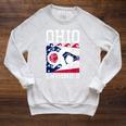 Ohio Flag Swimming Team Swim Swimmer US State Raglan Sleeve Sweatshirt Heather Mustard