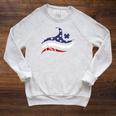 Patriotic American Flag Floating USA Swimming Team Raglan Sleeve Sweatshirt Heather Mustard Patriotic American Flag Floating USA Swimming Team Raglan Sleeve Sweatshirt Heather Mustard