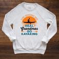 Real Grandmas Go Kayaking Yak Kayak Women Canoe Kayaker Raglan Sleeve Sweatshirt Heather Mustard