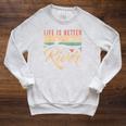 Rowing Canoe Kajak Life Is Better On The River Raglan Sleeve Sweatshirt Heather Mustard Rowing Canoe Kajak Life Is Better On The River Raglan Sleeve Sweatshirt Heather Mustard