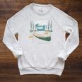 Solo Canoe Tourer Who Knows Every Rapid Campsite Portage Raglan Sleeve Sweatshirt Heather Mustard