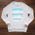 Swim Mom Swimming Mom Of A Swimmer Mama Raglan Sleeve Sweatshirt Heather Mustard