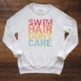 Swimming Pool Diving Sport Swimmer Swim Hair Dont Care Raglan Sleeve Sweatshirt Heather Mustard