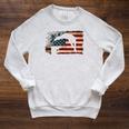 Swimming Swim Team Distressed American Flag USA Swimmer Raglan Sleeve Sweatshirt Heather Mustard Swimming Swim Team Distressed American Flag USA Swimmer Raglan Sleeve Sweatshirt Heather Mustard