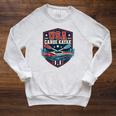 USA Canoe Kayak Paddling American Flag Emblem Raglan Sleeve Sweatshirt Heather Mustard