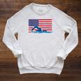 USA Flag Swimmer Swimming Sport Athlete Swim Swimming Raglan Sleeve Sweatshirt Heather Mustard USA Flag Swimmer Swimming Sport Athlete Swim Swimming Raglan Sleeve Sweatshirt Heather Mustard