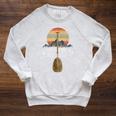 Vintage Retro Canoe Paddle & Mountains Rafting Raglan Sleeve Sweatshirt Heather Mustard