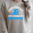 100 Chance Of Swimming Swimmer Swimming Raglan Sleeve Sweatshirt Heather Forest 100 Chance Of Swimming Swimmer Swimming Raglan Sleeve Sweatshirt Heather Forest