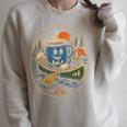 Canoe Camp Coffee Canoeing Paddle Raglan Sleeve Sweatshirt Heather Forest