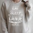 Canoe Canoeing Vintage Eat Sleep Canoe Repeat Raglan Baseball Tee Raglan Sleeve Sweatshirt Heather Forest