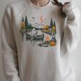 Canoe Ghost Camping Ghost Lake Halloween Spooky Fall Camping Raglan Sleeve Sweatshirt Heather Forest
