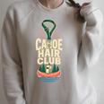 Canoe Hair Club Paddling Retro Comfort Colors Crop Top Raglan Sleeve Sweatshirt Heather Forest