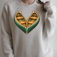 Canoe Heart Cute Minimalist Paddling Adventure Raglan Sleeve Sweatshirt Heather Forest