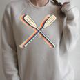 Canoeing Canoe Paddle Paddling Retro Line Art Raglan Baseball Tee Raglan Sleeve Sweatshirt Heather Forest