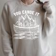 Canoeing Canoe Raglan Sleeve Sweatshirt Heather Forest