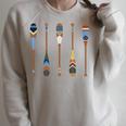 Colorful Painted Oars Paddle Nautical Canoe T Shirt Raglan Sleeve Sweatshirt Heather Forest Colorful Painted Oars Paddle Nautical Canoe T Shirt Raglan Sleeve Sweatshirt Heather Forest