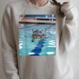 Competitive Swim Team Funny Kitty Cat Swimming Raglan Sleeve Sweatshirt Heather Forest Competitive Swim Team Funny Kitty Cat Swimming Raglan Sleeve Sweatshirt Heather Forest