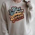 Eat Pasta Swim Fasta Swimmer Vintage Swimming Raglan Sleeve Sweatshirt Heather Forest Eat Pasta Swim Fasta Swimmer Vintage Swimming Raglan Sleeve Sweatshirt Heather Forest