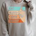Eat Sleep Canoe Repeat Vintage Canoeing Canoeist Men Boys Raglan Baseball Tee Raglan Sleeve Sweatshirt Heather Forest