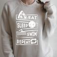 Eat Sleep Swim Repeat Swimming Raglan Sleeve Sweatshirt Heather Forest Eat Sleep Swim Repeat Swimming Raglan Sleeve Sweatshirt Heather Forest