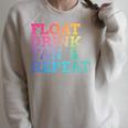 Float Drink Tan Repeat Summer Swimming Beach Pool Vacation Raglan Sleeve Sweatshirt Heather Forest