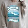 Here's To Swimming With Bow Legged Women Vintage Style Raglan Sleeve Sweatshirt Heather Forest Here's To Swimming With Bow Legged Women Vintage Style Raglan Sleeve Sweatshirt Heather Forest