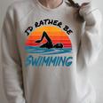 I'd Rather Be Swimming Retro Swim Swimmer Raglan Sleeve Sweatshirt Heather Forest I'd Rather Be Swimming Retro Swim Swimmer Raglan Sleeve Sweatshirt Heather Forest