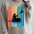 Kayaking Kayak Retro Art Canoe Raglan Baseball Tee Raglan Sleeve Sweatshirt Heather Forest