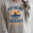 Kayaking Therapy Kayaker Canoe Paddle Lake River Raglan Sleeve Sweatshirt Heather Forest