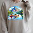 Lake Canoeing Canoe Raglan Sleeve Sweatshirt Heather Forest Lake Canoeing Canoe Raglan Sleeve Sweatshirt Heather Forest