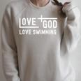 Love God Love Swimming Swim With Jesus For Christian Athlete Raglan Sleeve Sweatshirt Heather Forest Love God Love Swimming Swim With Jesus For Christian Athlete Raglan Sleeve Sweatshirt Heather Forest