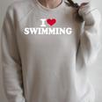 I Love Swimming Raglan Sleeve Sweatshirt Heather Forest