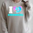 I Love Swimming Swimmer Swim Raglan Sleeve Sweatshirt Heather Forest I Love Swimming Swimmer Swim Raglan Sleeve Sweatshirt Heather Forest