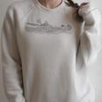 Minimalist Canoeing Water River Canoe Raglan Sleeve Sweatshirt Heather Forest