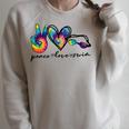 Peace Love Swim Tie Dye Swimmer Swimming Summer Trip Raglan Sleeve Sweatshirt Heather Forest Peace Love Swim Tie Dye Swimmer Swimming Summer Trip Raglan Sleeve Sweatshirt Heather Forest