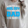 Pool Guy And Pool Dad Men Swimming Pool Owner Raglan Sleeve Sweatshirt Heather Forest